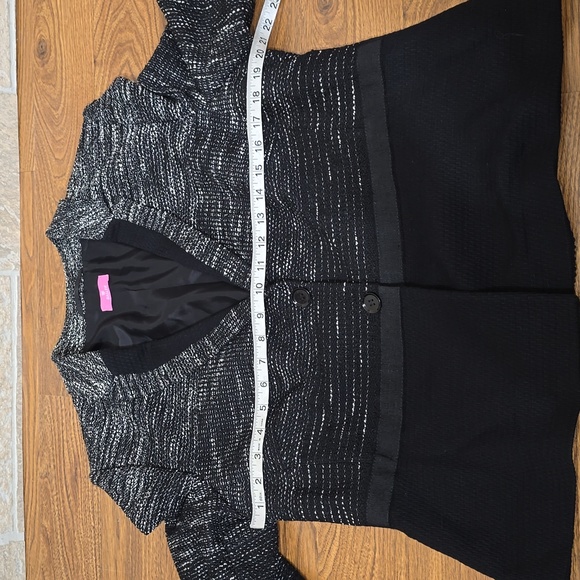 BASLER VARIEGATED TWEED RIBBON DETAIL BLAZER BLACK WHITE - Picture 7 of 14